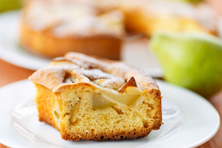 HooDoo Vanilla Porter Quick Bread with Barleywine Poached Pears