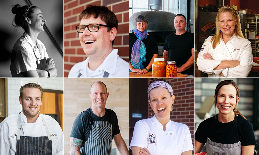 collage of local chefs